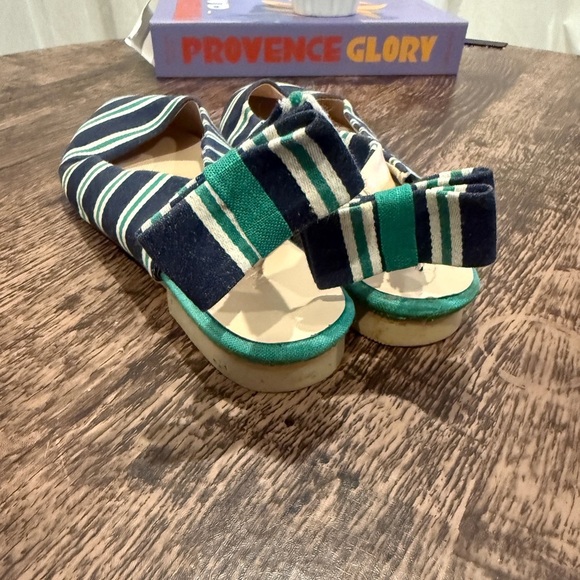 Blue and Green Striped Flats for Casual Wear - Picture 4 of 6